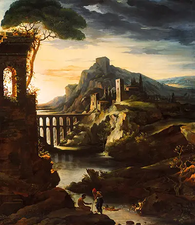 Evening - Landscape with an Aqueduct Theodore Gericault